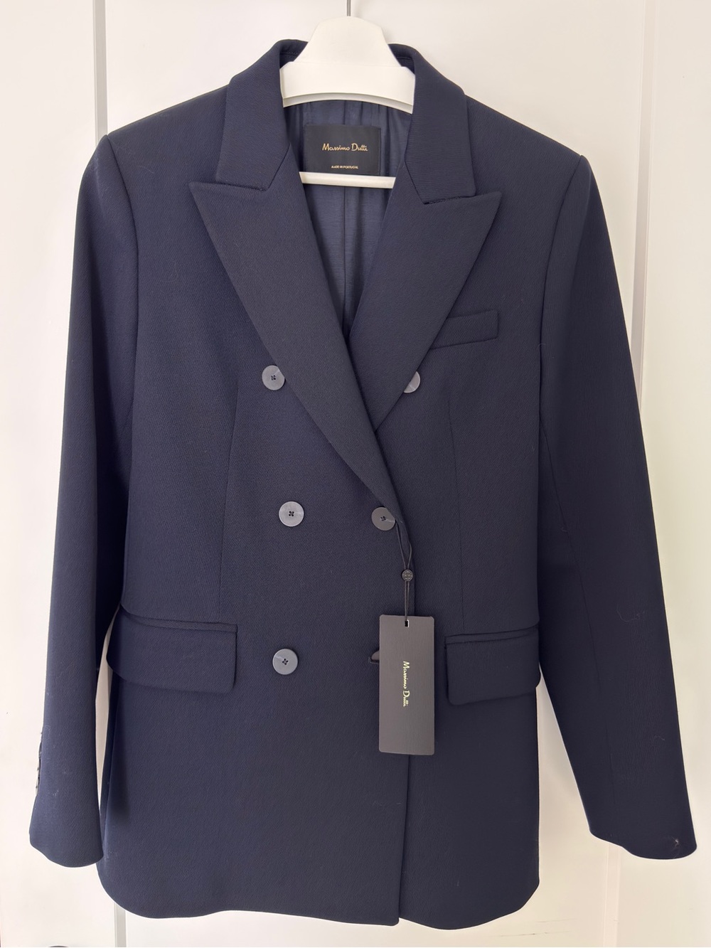 Massimo Dutti Double-Breasted Blazer – Navy – Size US 8 / EU 40 – NWT
